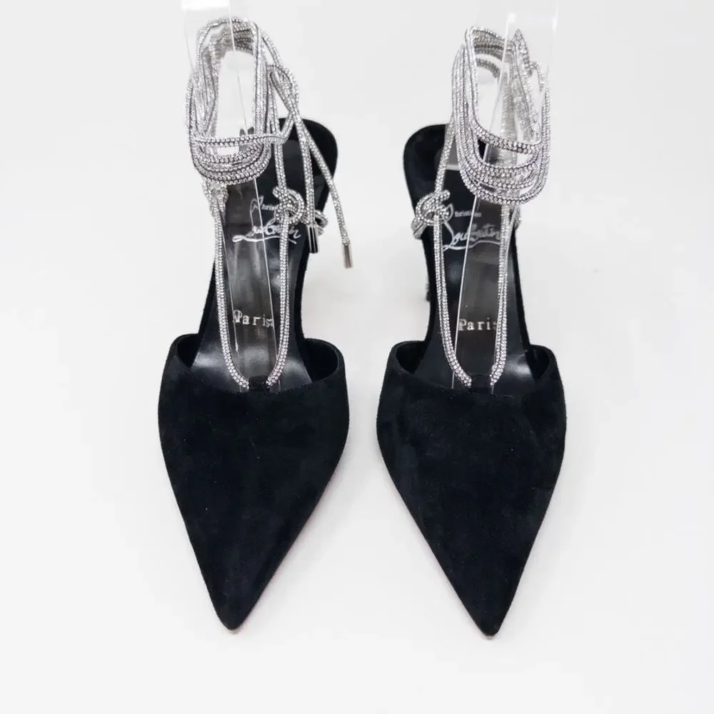 Christian Louboutin Astrid Crystal Lace-Up Strassita 85mm EU 38.5 - Picture 3 of 7